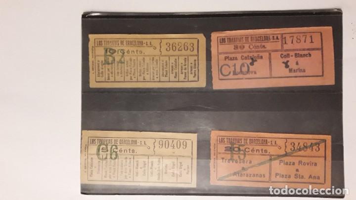 Collectionnisme Billets de transport: CUATRO BILLETES CAPICUAS MUY ANTIGUOS DE &rdquo;LOS TRANVIAS DE BARCELONA S.A.