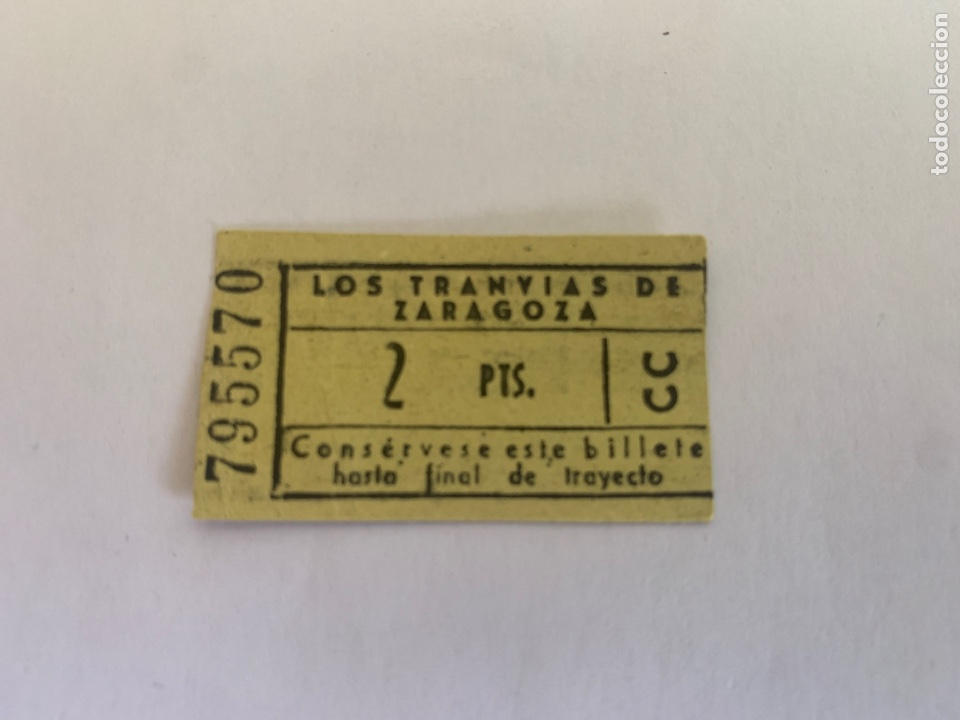 Sammeln von Fahrkarten: Tranv&iacute;a de Zaragoza // 2 pts // amarillo