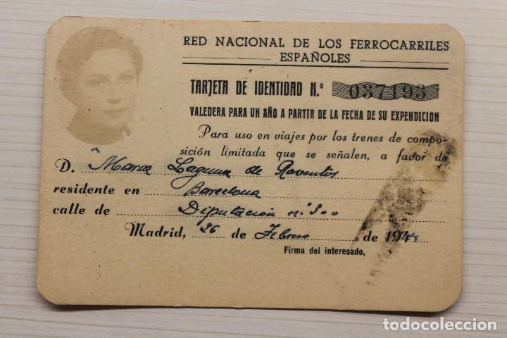 Colecionismos Bilhetes de Transporte: RED NACIONAL DE LOS FERROCARRILES ESPA&Ntilde;OLES, 1944, TARJETA IDENTIDAD