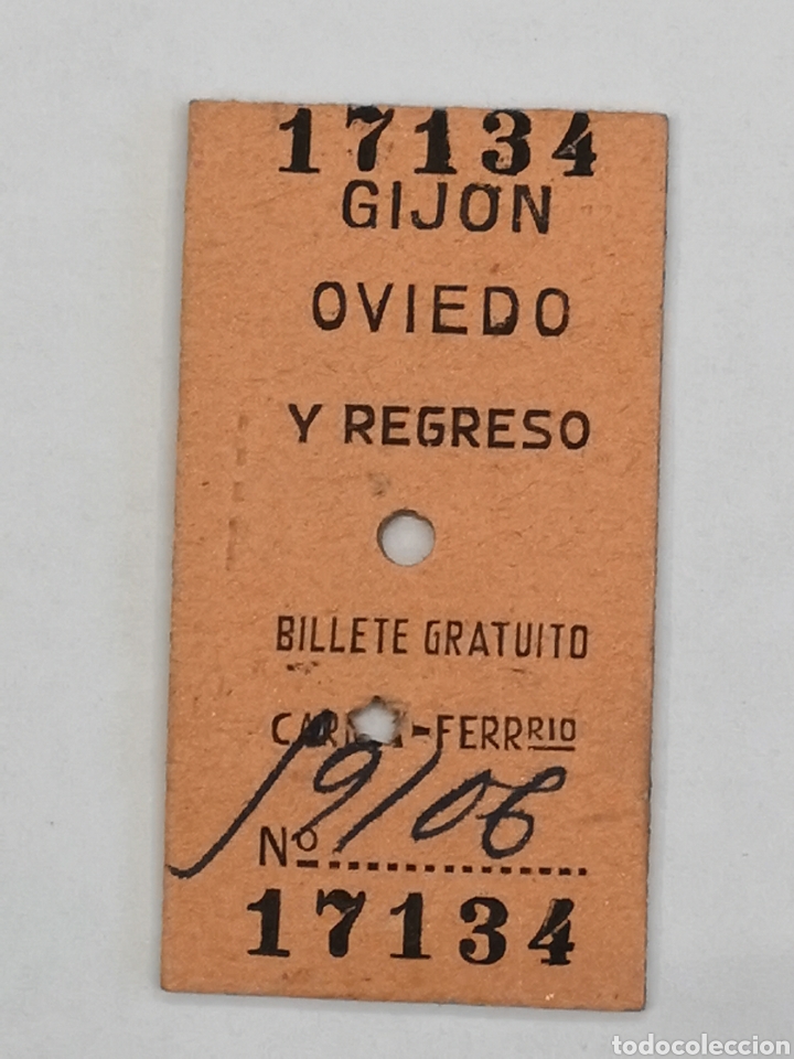 Collectables Transport Tickets: FERROCARRIL. GIJON A OVIEDO. BILLETE DE TREN GRATUITO CARNET FERROVIARIO
