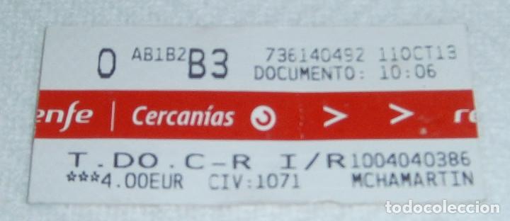 Colecionismos Bilhetes de Transporte: billete cercanias chamartin Madrid a&ntilde;o 2013