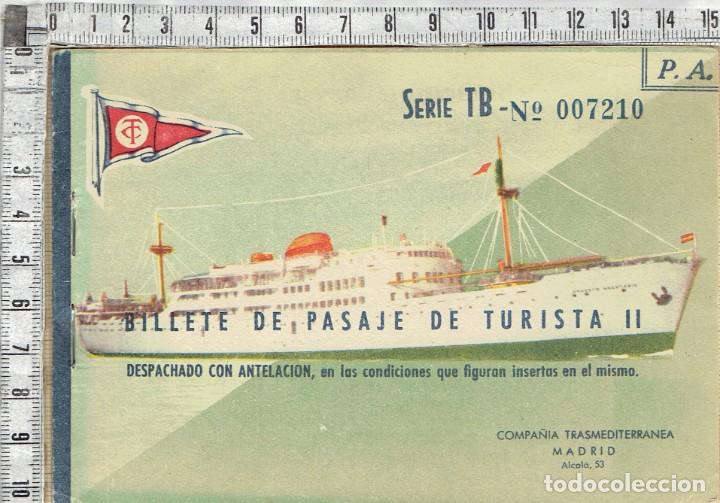 Coleccionismo Billetes de transporte: BILLETE PASAJE TURISTA II COMPA&Ntilde;IA TRANSMEDITERRANEA 1961.