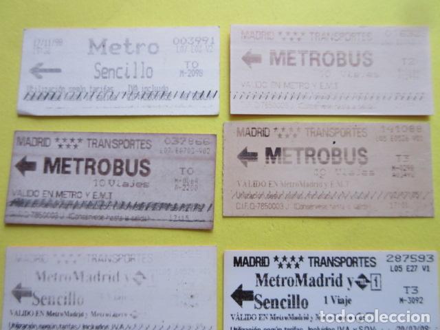 Collectionnisme Billets de transport: BILLETE METRO DE MADRID LOTE 6 DIFERENTES + 3 APENAS IMPRESO