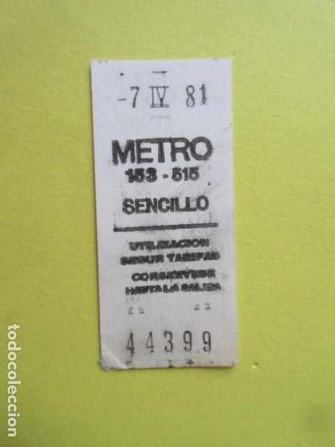 Collectionnisme Billets de transport: METRO MADRID - MODELO SENCILLO COLOR BLANCO - 153 515 A&Ntilde;O 1981