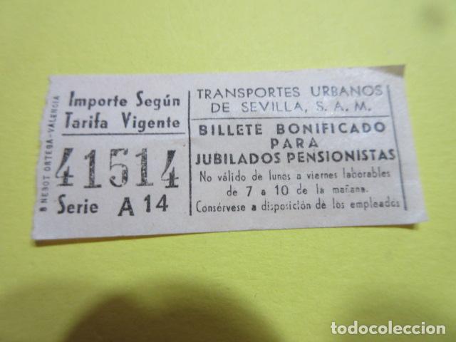 Collectables Transport Tickets: BILLETE CAPICUA 41514 BONIFICADO JUBILADOS AUTOBUSES SEVILLA