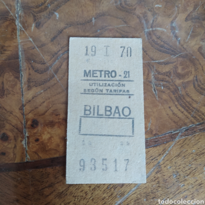 Collectables Transport Tickets: Billete metro de Madrid Bilbao 1970