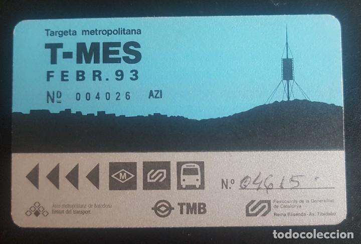 Collectionnisme Billets de transport: Billetes de Transporte T-MES a&ntilde;o 1993. Febrero