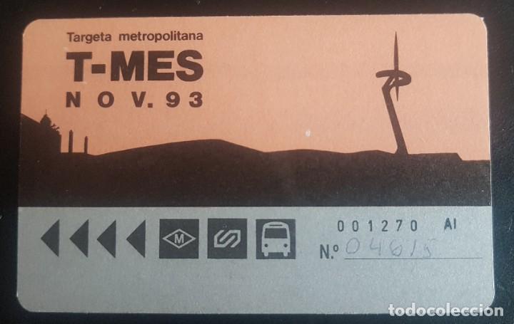 Collectionnisme Billets de transport: Billetes de Transporte T-MES a&ntilde;o 1993. Noviembre