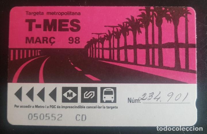 Collectionnisme Billets de transport: Billetes de Transporte T-MES a&ntilde;o 1998. Marzo