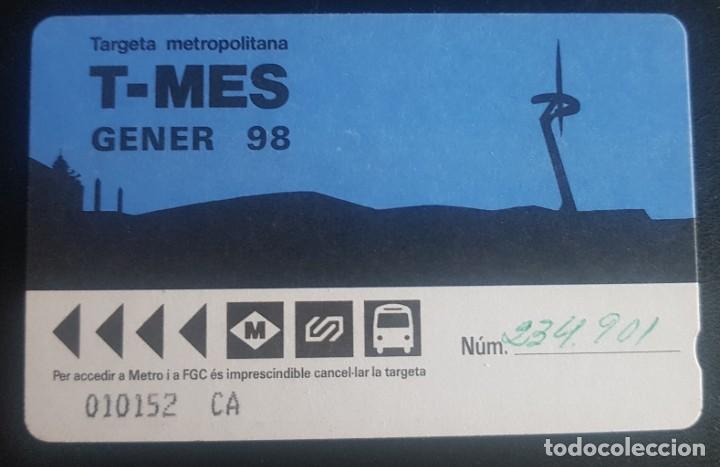 Collectionnisme Billets de transport: Billetes de Transporte T-MES a&ntilde;o 1998. Gener
