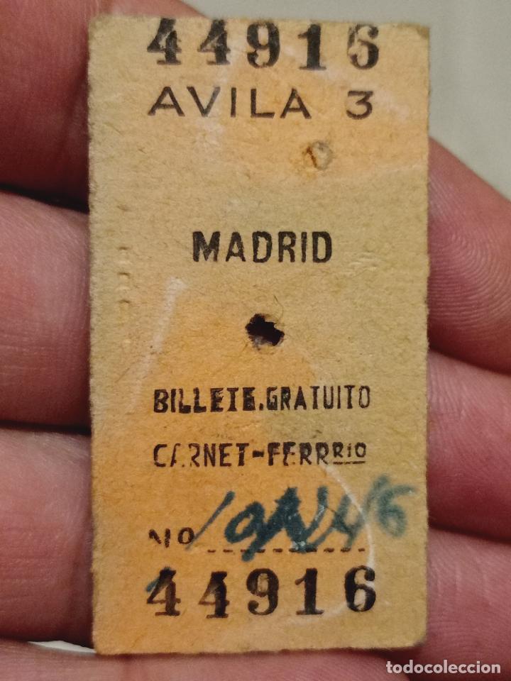 Collectionnisme Billets de transport: FERROVIARIO BILLETE TREN AVILA MADRID GRATUITO ORIGINAL 6 X 3 CM