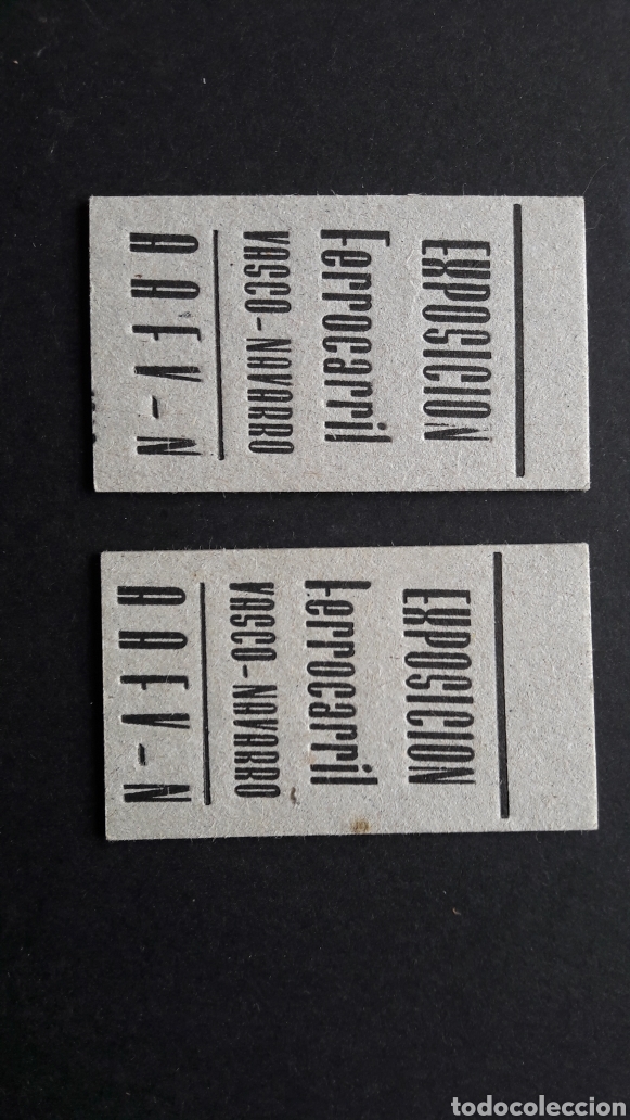 Collectables Transport Tickets: 2 billetes exposicion ferrocarril vasco-navarro