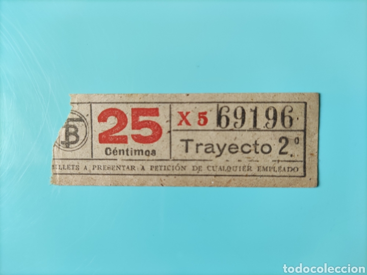 Collectionnisme Billets de transport: Billete antiguo.N&uacute;mero de asiento en letra ROJA. &rdquo;Raro&rdquo;. Capic&uacute;a 69196