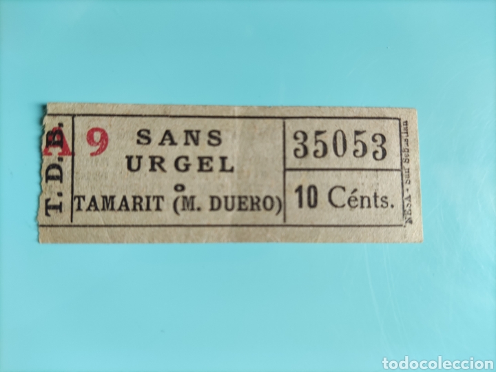 Collectionnisme Billets de transport: Billete antiguo. T.D.B. SANS URGEL &oacute; TAMARIT (M DUERO). 10 C&Eacute;NTS. CAPIC&Uacute;A.