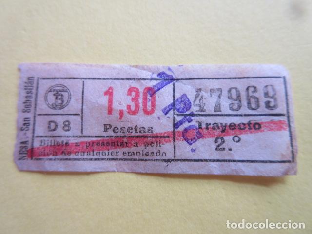 Colecionismos Bilhetes de Transporte: BILLETE TRANVIAS DE BARCELONA LOGO TB 1.30 PESETAS CON SELLO CARGA