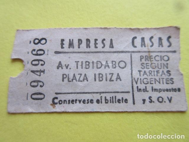 Collectionnisme Billets de transport: BILLETE AUTOBUSES EMPRESA CASAS - VER TRAYECTOS EN FOTO tibidabo