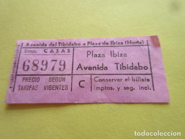 Collectables Transport Tickets: BILLETE AUTOBUSES EMPRESA CASAS - VER TRAYECTOS EN FOTO tibidabo
