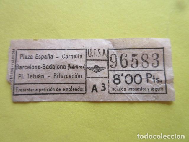 Colecionismos Bilhetes de Transporte: BILLETE DIFERENTES AUTOBUSES URBAS UTSA URBANIZACIONES Y TRANSPORTES