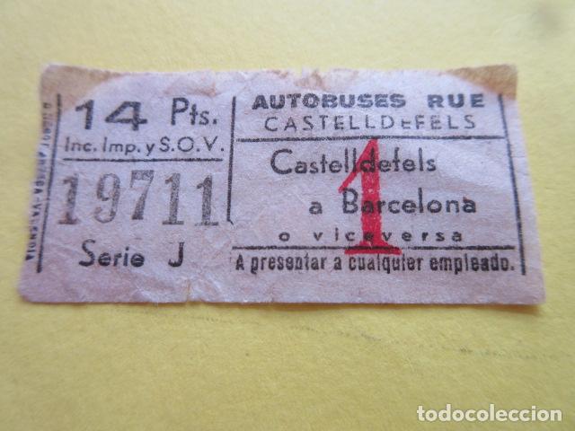 Colecionismos Bilhetes de Transporte: BILLETE EMPRESA RUE CASTELLDEFELS 14 PESETAS