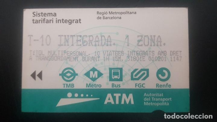 Collectionnisme Billets de transport: Billete transporte T-10 integrada 1 zona
