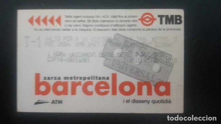 Collectionnisme Billets de transport: Billete de transporte TMB T-1 Barcelona. A&ntilde;o 2001
