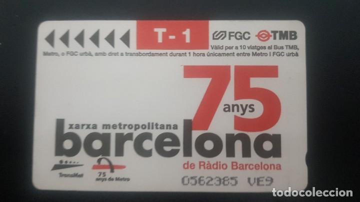 Collectionnisme Billets de transport: Billete de transporte T-1 Barcelona