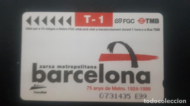 Collectionnisme Billets de transport: Billete de transporte T-1 Barcelona, 75 anys de Metro 1924-1999
