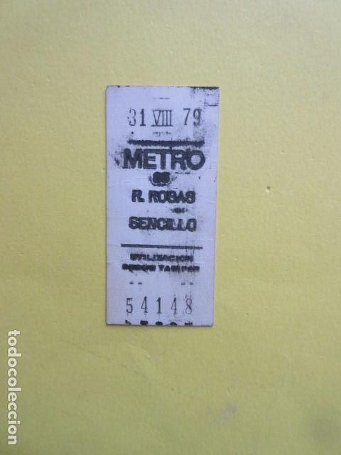 Coleccionismo Billetes de transporte: REFERENCIA REFMM01 - METRO MADRID - MODELO PARADA sencillo COLOR BLANCO - R. ROSAS 85? - 1979