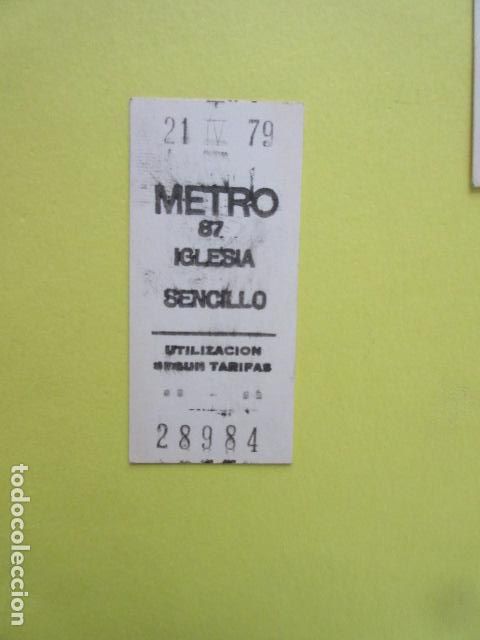 Coleccionismo Billetes de transporte: REFERENCIA REFMM01 - METRO MADRID - MODELO PARADA sencillo COLOR BLANCO - IGLESIA 87 - 1979