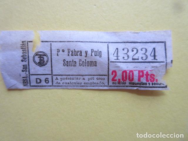 Collectionnisme Billets de transport: BILLETE CAPICUA 43234 - TRANVIAS BARCELONA LOGO TB - VER TRAYECTO EN FOTO