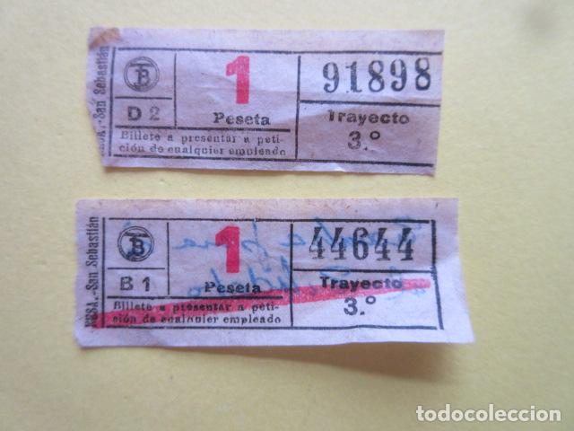 Collectionnisme Billets de transport: BILLETE CAPICUA 44644 91898 - TRANVIAS BARCELONA LOGO TB - 1 PESETA TRATECTO 3 LOTE IDA VUELTA