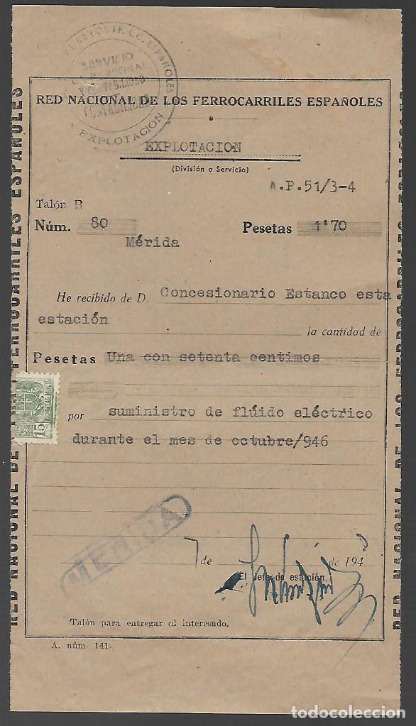 Collectionnisme Billets de transport: MERIDA, RED NACIONAL FERROCARRILES ESPA&Ntilde;OLES,. VER FOTO