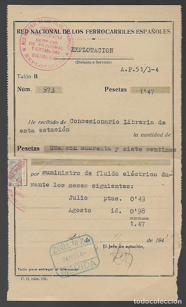 Collectionnisme Billets de transport: MERIDA, RED NACIONAL FERROCARRILES ESPA&Ntilde;OLES,. VER FOTO