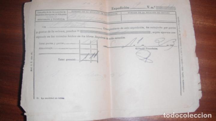 Sammeln von Fahrkarten: RECIBO EXPEDICION FERROCARRIL ARANJUEZ-VILLACA&Ntilde;AS 11-FEBRERO-1933