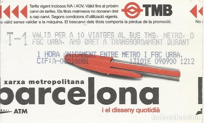 Collectionnisme Billets de transport: TMB. Barcelona Xarxa Metropolitana. Metro. 2000. 8,5x5,5 cm. Buen estado. 10 viatges. Bol&iacute;grafo.