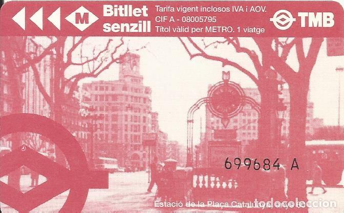 Collectionnisme Billets de transport: TMB. Estaci&oacute; pla&ccedil;a Catalunya anys 60. 8,5x5,5 cm. Bitllet senzill. T-2. 2009. Metro. 1 viatge.