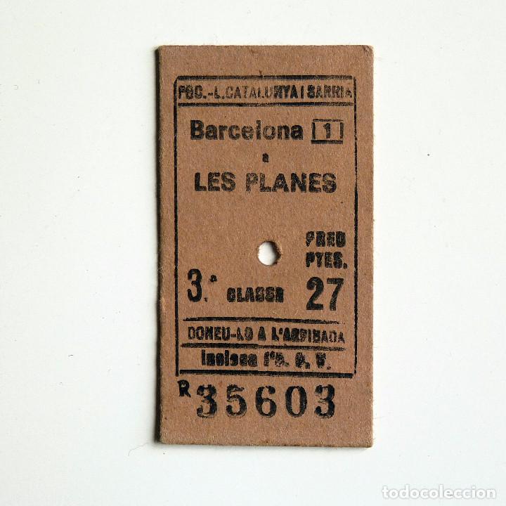 Colecionismos Bilhetes de Transporte: BOLETO - BILLETE DE TREN BARCELONA A LES PLANES