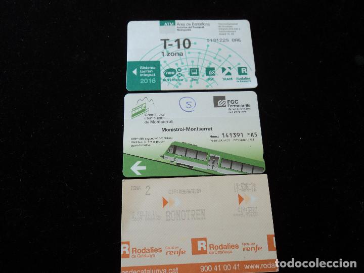 Collectables Transport Tickets: tres tarjetas de transportes, bonotren, t10 y cremallera monistrol-montserrat