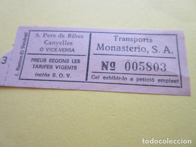 Collectionnisme Billets de transport: BILLETE TRANSPORTES MONASTERIO - COLOR MARRONCITO---- VENDRELL VILANOVA LA GELTRU VILAFRANCA PENEDES