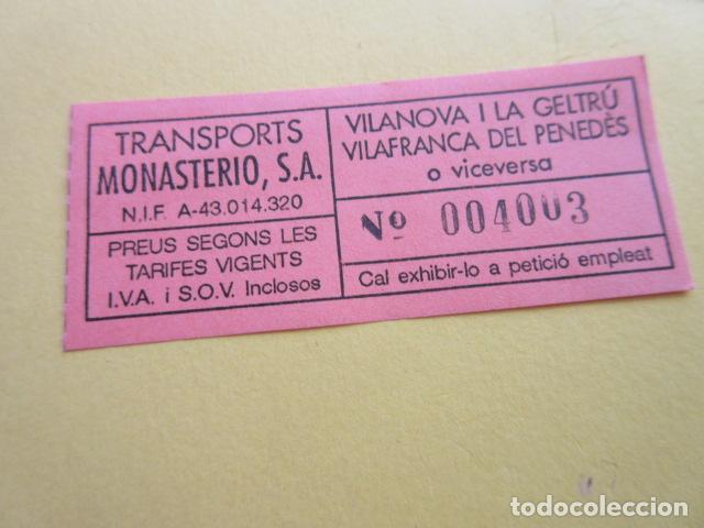 Collectionnisme Billets de transport: BILLETE TRANSPORTES MONASTERIO - COLOR NARANJA ---- VENDRELL VILANOVA LA GELTRU VILAFRANCA PENEDES