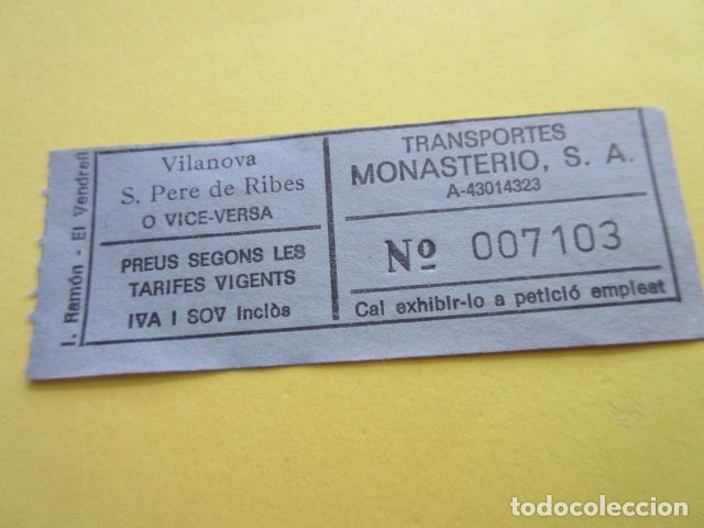 Collectionnisme Billets de transport: BILLETE TRANSPORTES MONASTERIO - COLOR AZULADO ---- VENDRELL VILANOVA LA GELTRU VILAFRANCA PENEDES