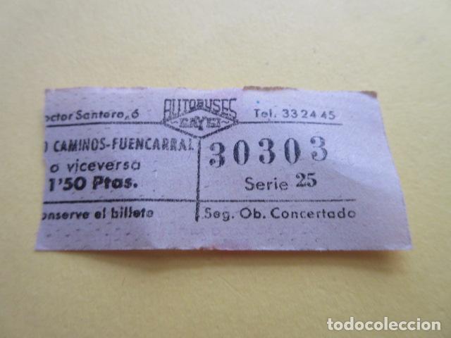Collectionnisme Billets de transport: BILLETE CAPICUA AUTOBUSES MADRID cuatro caminos fuencarral EMPRESA gayes - 30303
