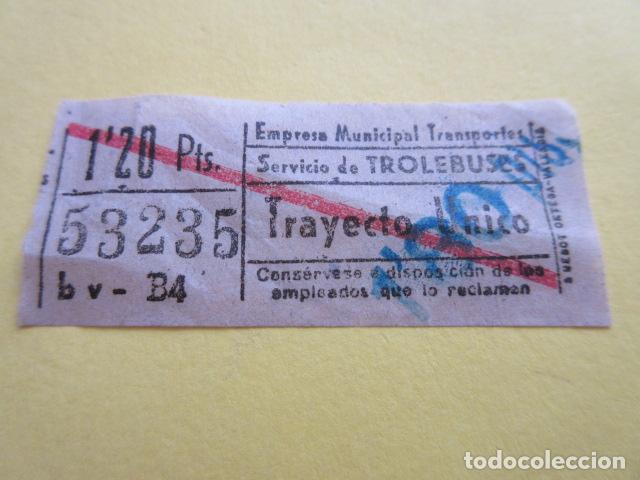 Collectionnisme Billets de transport: BILLETE CAPICUA trolebuses MADRID emt - 53235 sobre carga sello 1.80