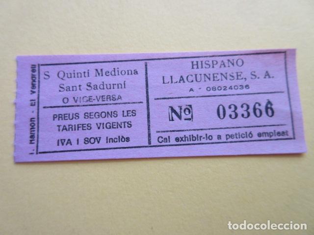 Collectionnisme Billets de transport: BILLETE HISPANO LLACUNENSE ----- gelida sant quinti mediona LA LLACUNA SANT SADURNI PERE RIUDEVALLE