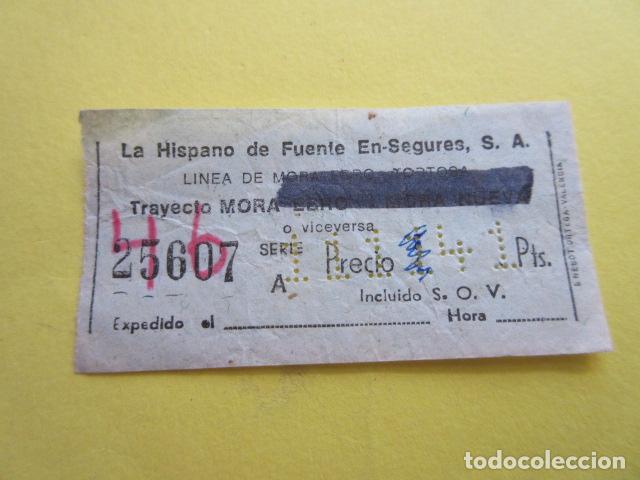 Collectionnisme Billets de transport: BILLETE LA HISPANO FUENTE EN SEGURAS
