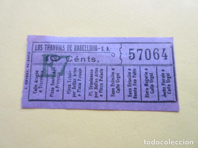 Collectionnisme Billets de transport: BILLETE TRANVIA LOS TRANVIAS DE BARCELONA VER TRAYECTOS