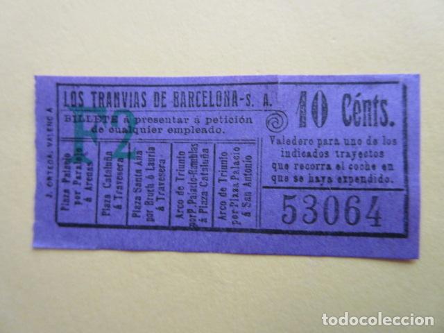 Collectionnisme Billets de transport: BILLETE TRANVIA LOS TRANVIAS DE BARCELONA VER TRAYECTOS