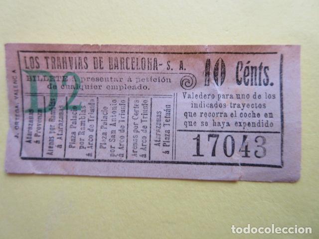 Collectionnisme Billets de transport: BILLETE TRANVIA LOS TRANVIAS DE BARCELONA VER TRAYECTOS