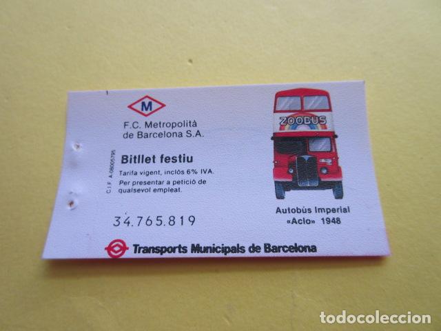 Collectionnisme Billets de transport: BILLETE FESTIVO TRASERA LOGO OLIMPIADA BARCELONA 1992 AUTOBUS ACLO ZOOBUS