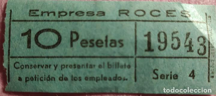 Collectionnisme Billets de transport: BILLETE AUTOBUS EMPRESA ROCES 10 PESETAS